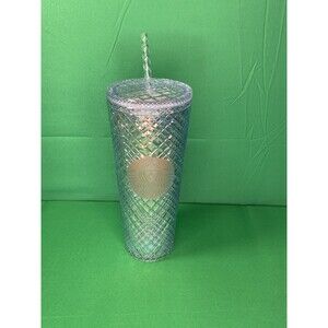 STARBUCKS Jeweled Iridescent Venti Cup Tumbler 24oz 2022 USA Crystal Unicorn